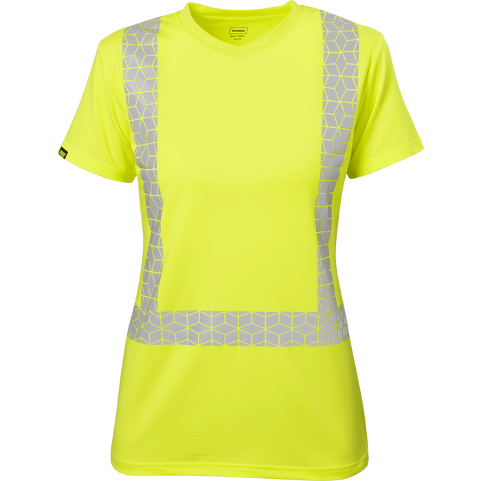 7102 - Premium Women's Fit Hi Vis Class 2 V-Neck with Elastex and GeoFlect Tape image 0