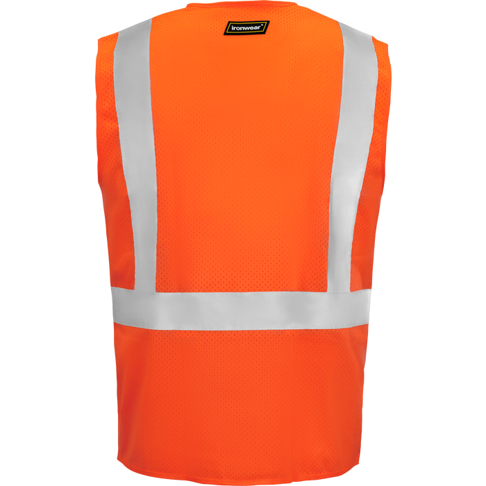 1284FR-Z-RD - FR Economy Safety Vest with Zipper and Radio Clips image 5
