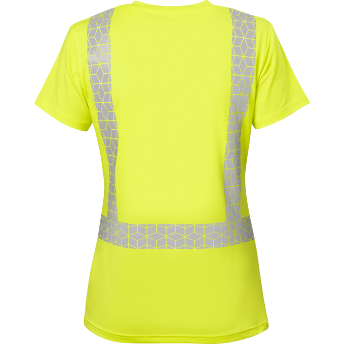 7102 - Premium Women's Fit Hi Vis Class 2 V-Neck with Elastex and GeoFlect Tape image 1