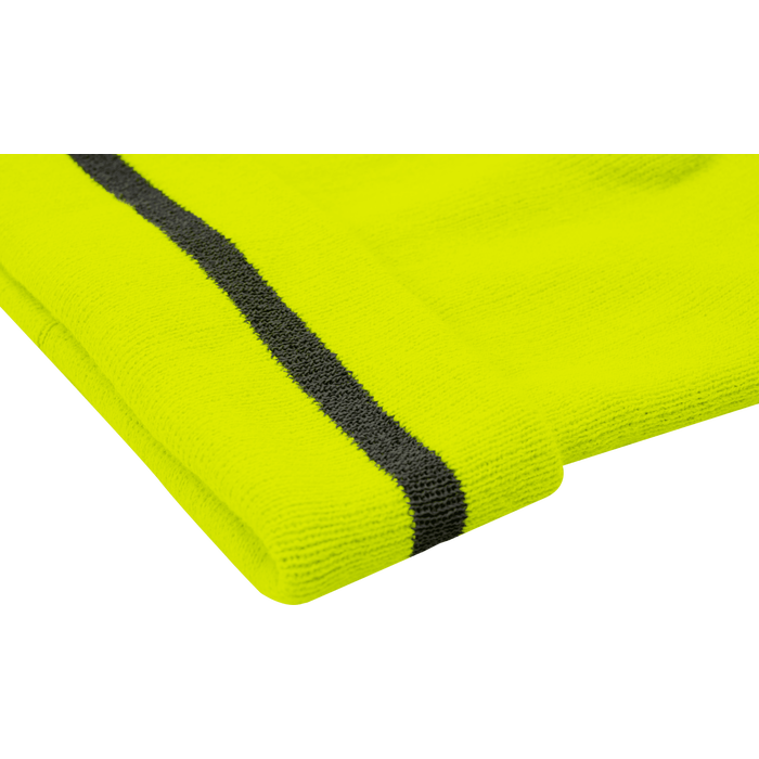 1243 - Hi Vis Beanie Hat with Reflective Tape image 1