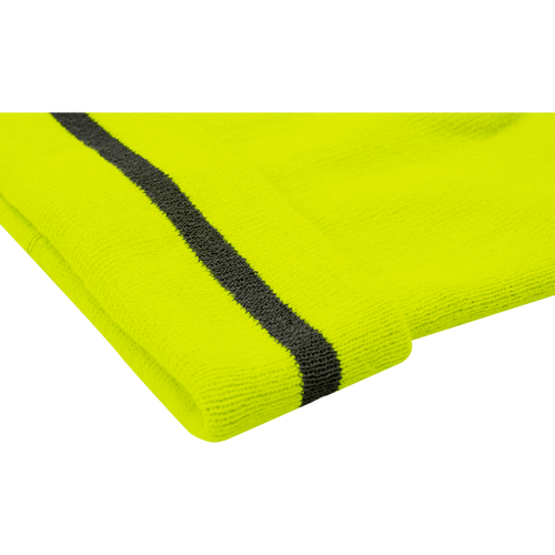 1243 - Hi Vis Beanie Hat with Reflective Tape image 1