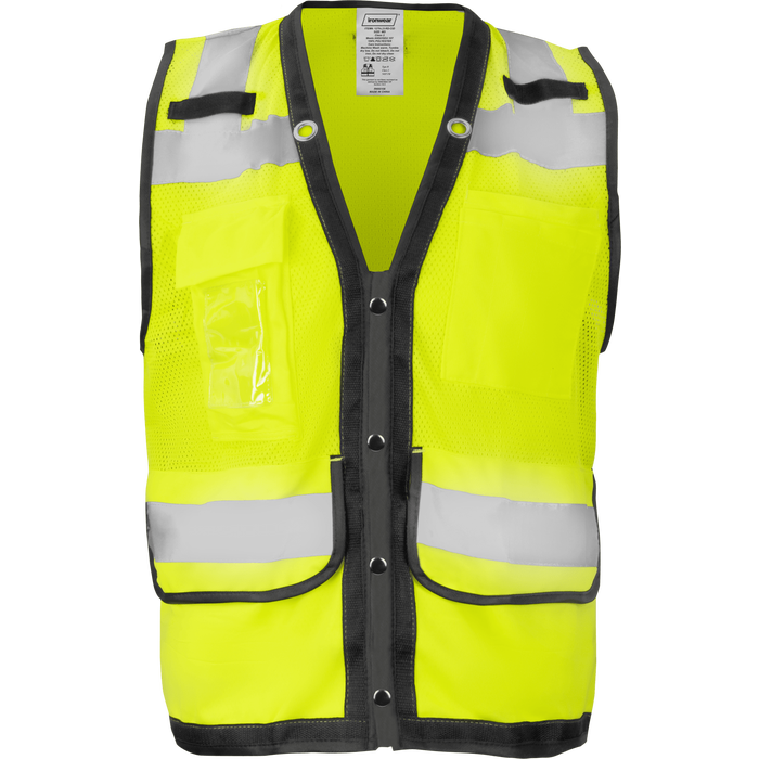 1279-S-RD-CID - Surveyor Safety Vest with Snaps, Radio Clips, and ID Pocket image 3