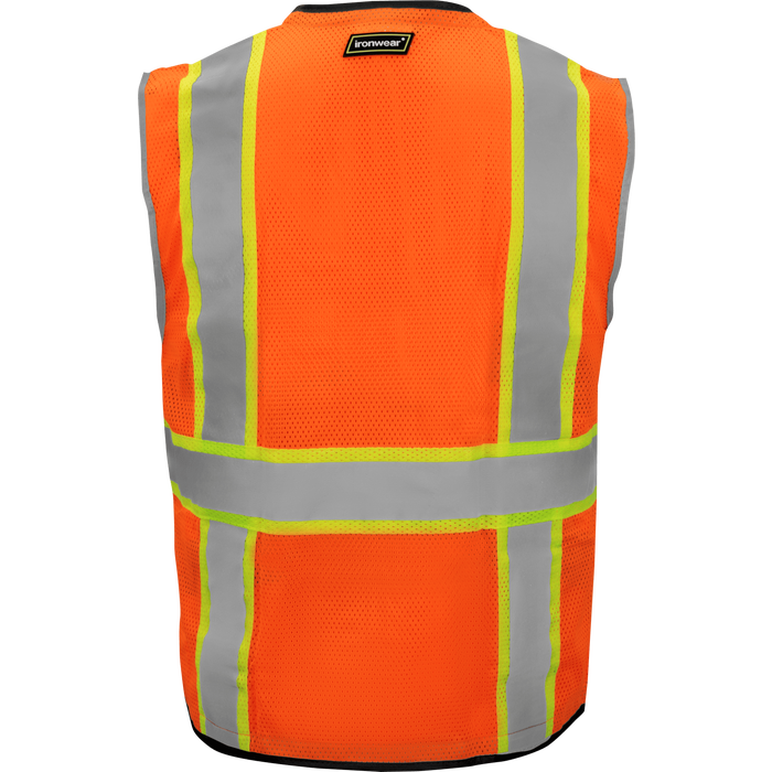 1245-Z-RD - Heavy Duty ANSI Class 2 Safety Vest with Zipper and Radio Clips image 4