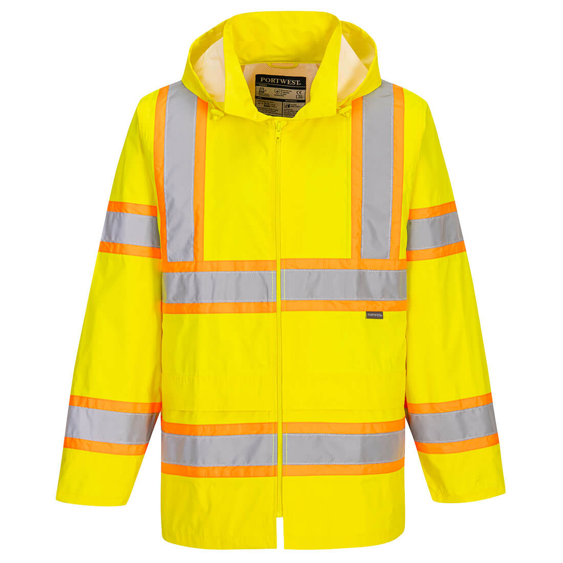UH400 - Class 3 Hi-Vis Contrast Tape Rain Jacket image 0