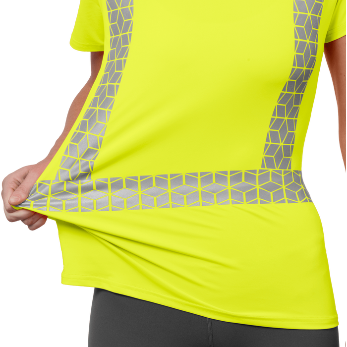 7102 - Premium Women's Fit Hi Vis Class 2 V-Neck with Elastex and GeoFlect Tape image 2