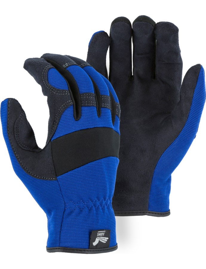 2136 - Armor Skin Mechanics Glove with Colored Knit Back