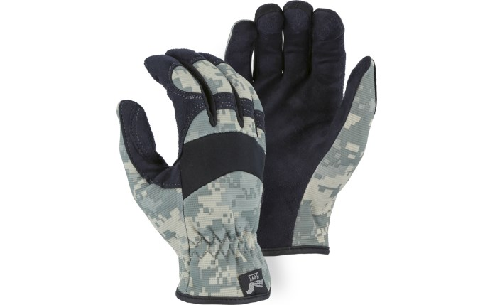 2136 - Armor Skin Mechanics Glove with Colored Knit Back