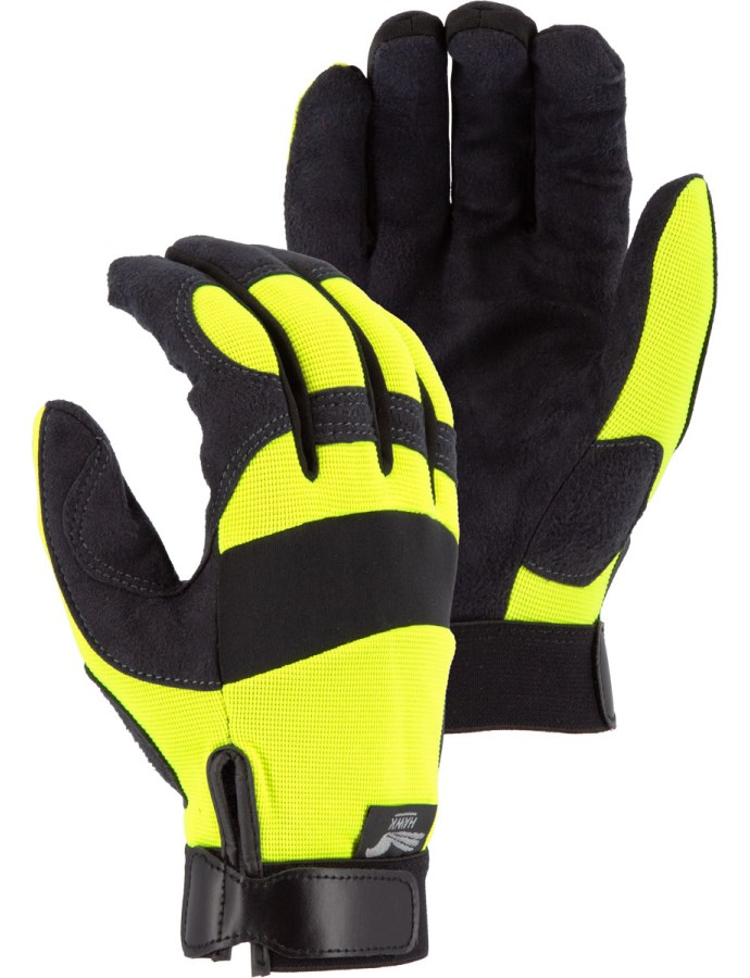 2137BK - Black Armor Skin Mechanics Glove with Colored Knit Back