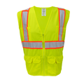 1277-Z-RD - ANSI Class 2 Economy Surveyor Vest with Zipper and Radio Clips image 0