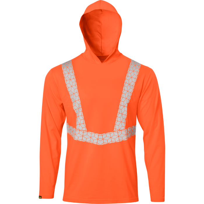 7152 - Premium Hi Vis Class 2 Hooded Shirt with Elastex and GeoFlect Tape image 5