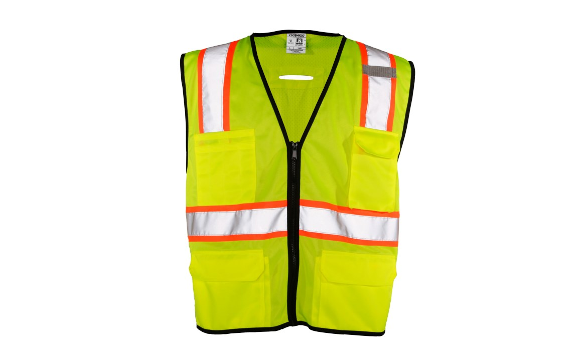 Kishigo® 1580 - ANSI Class 2 6 Pocket Contrast Vest, Economy image 2