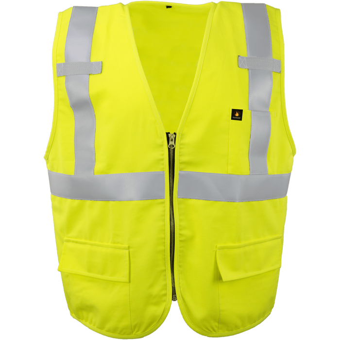 1255FR-Z-RD - FR ARC Rated Class 2 Safety Vest with Zipper and Radio Clips image 0