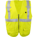 1255FR-Z-RD - FR ARC Rated Class 2 Safety Vest with Zipper and Radio Clips image 0