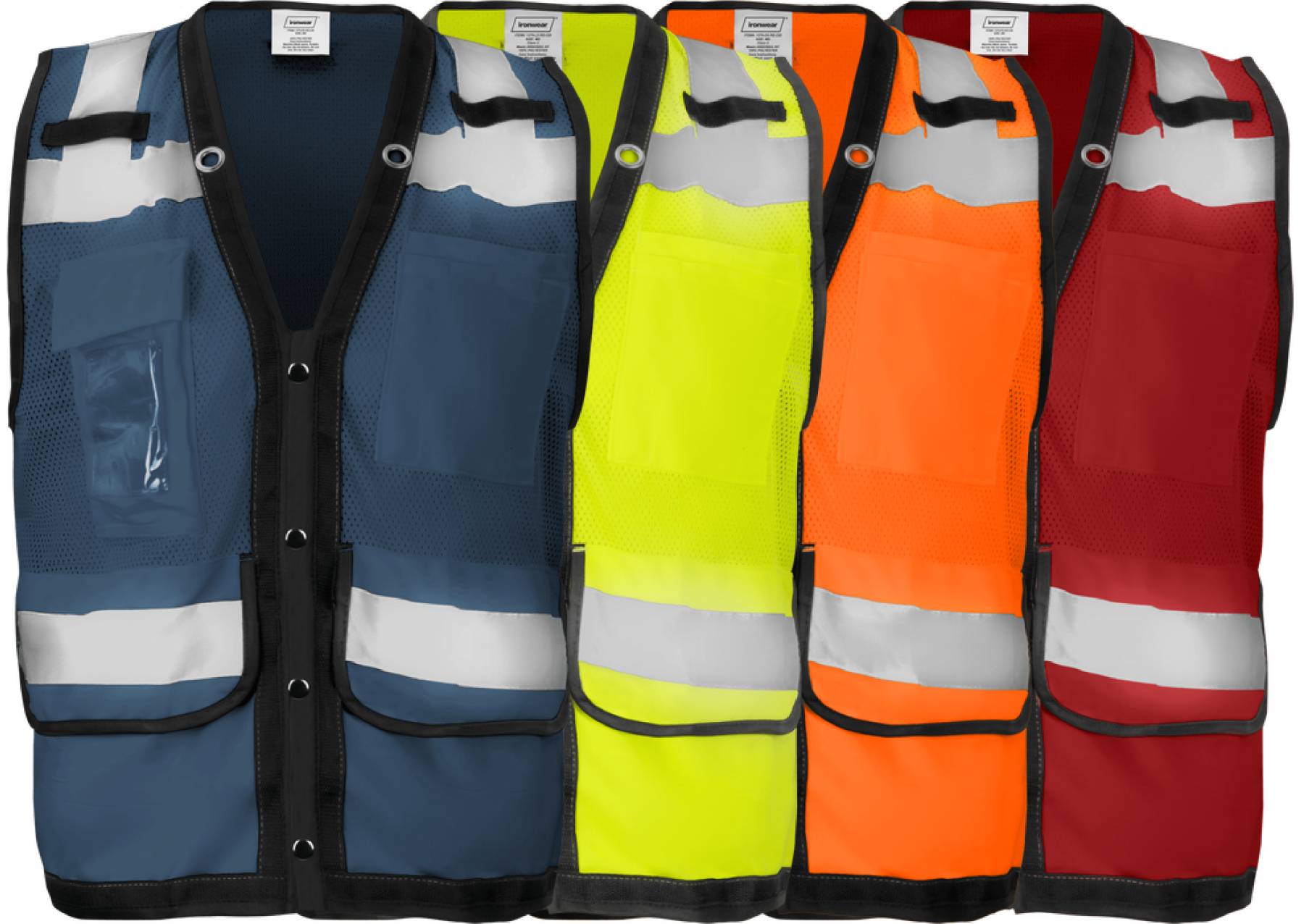 1279-S-RD-CID - Surveyor Safety Vest with Snaps, Radio Clips, and ID Pocket image 0