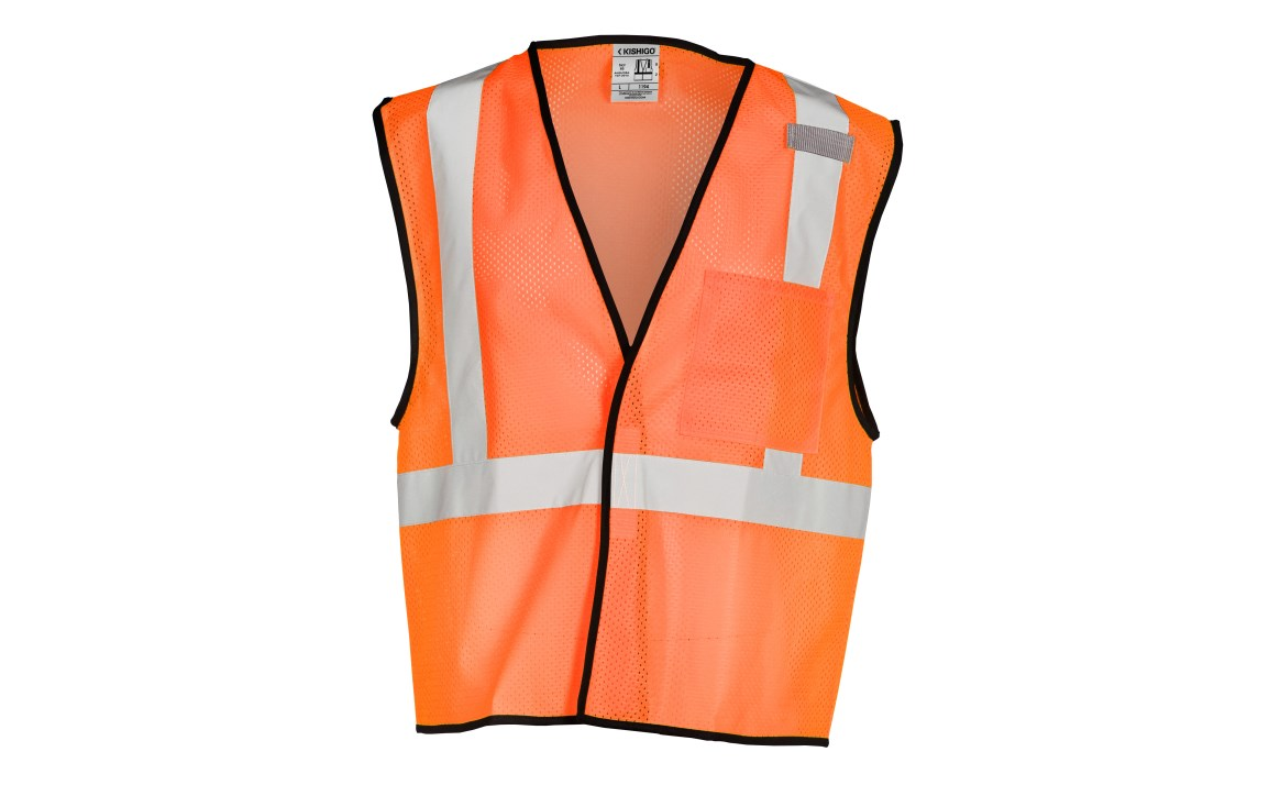 Kishigo® 1193 - ANSI Class 2 Single Pocket Hook & Loop Mesh Vest, Economy image 2