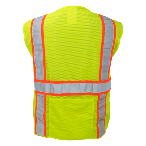 1277-Z-RD - ANSI Class 2 Economy Surveyor Vest with Zipper and Radio Clips image 1