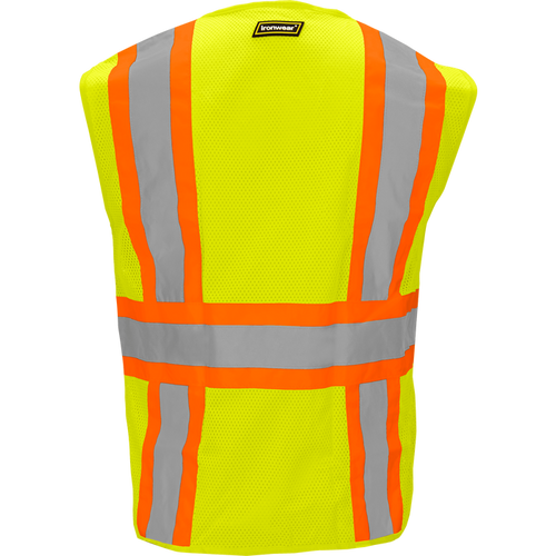 1287FR-Z-RD-CID - FR ANSI Class 2 Safety Vest with Zipper and Clear ID Pocket image 1