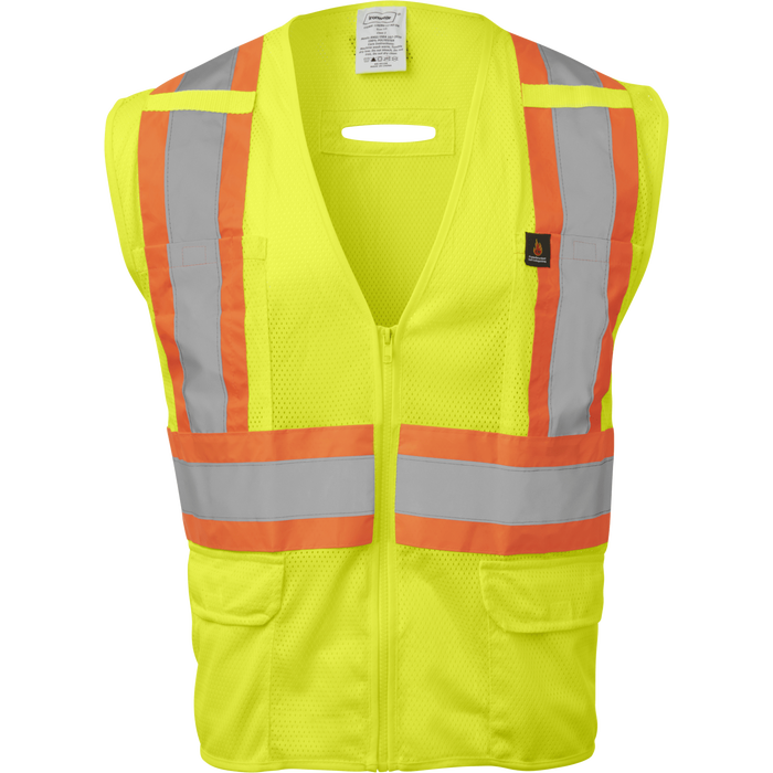 1287FR-Z-RD-DR - FR ANSI Class 2 Safety Vest with Zipper and D-Ring Opening image 0