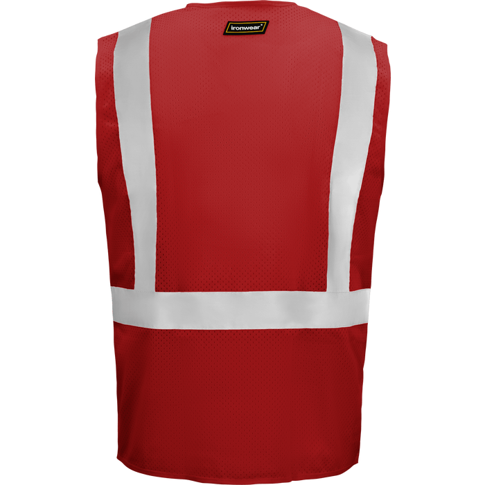 1284FR-Z-RD - FR Economy Safety Vest with Zipper and Radio Clips image 7