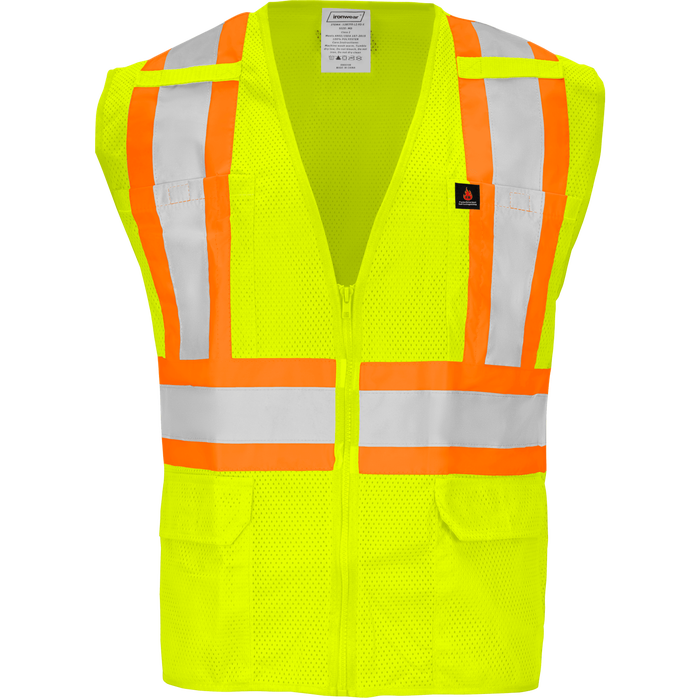 1287FR-Z-RD-X - FR ANSI Class 2 Safety Vest with Zipper and Radio Clips image 0