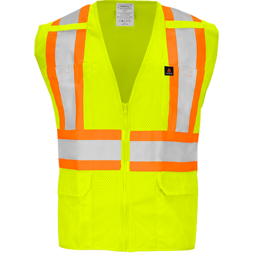1287FR-Z-RD-X - FR ANSI Class 2 Safety Vest with Zipper and Radio Clips image 0