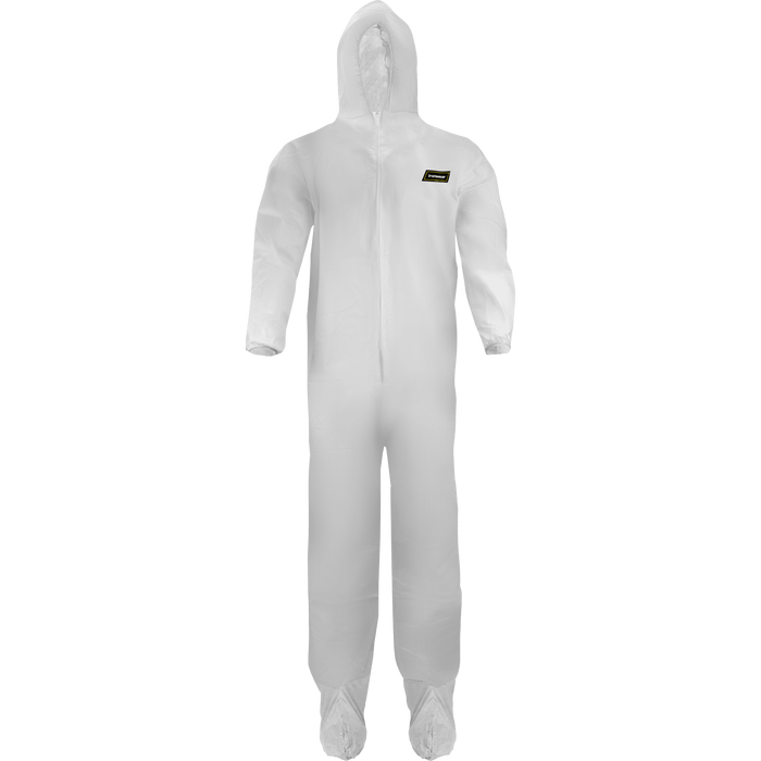1640 - White Disposable Coveralls with Hood and Boot Covers image 0