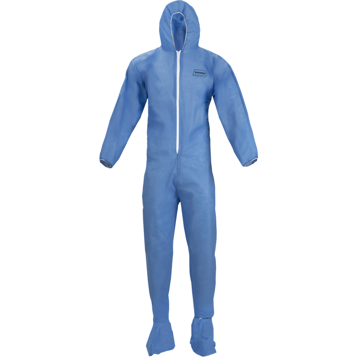 1641 - FR Blue Disposable Coveralls with Hood and Boot Cover image 0
