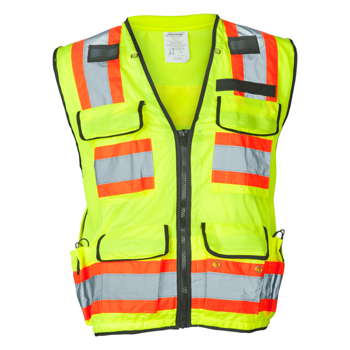 1278FR-Z-RD - FR ANSI Class 2 Surveyor Vest with Zipper and Radio Clips image 0