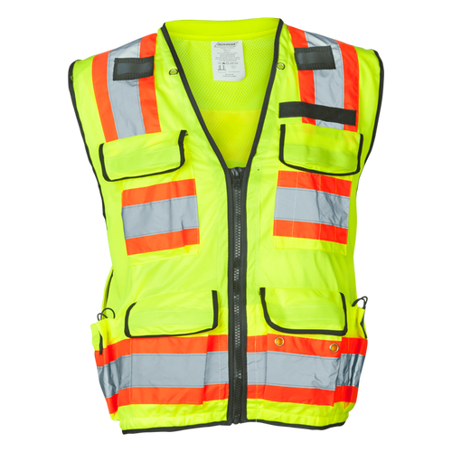 1278FR-Z-RD - FR ANSI Class 2 Surveyor Vest with Zipper and Radio Clips image 0