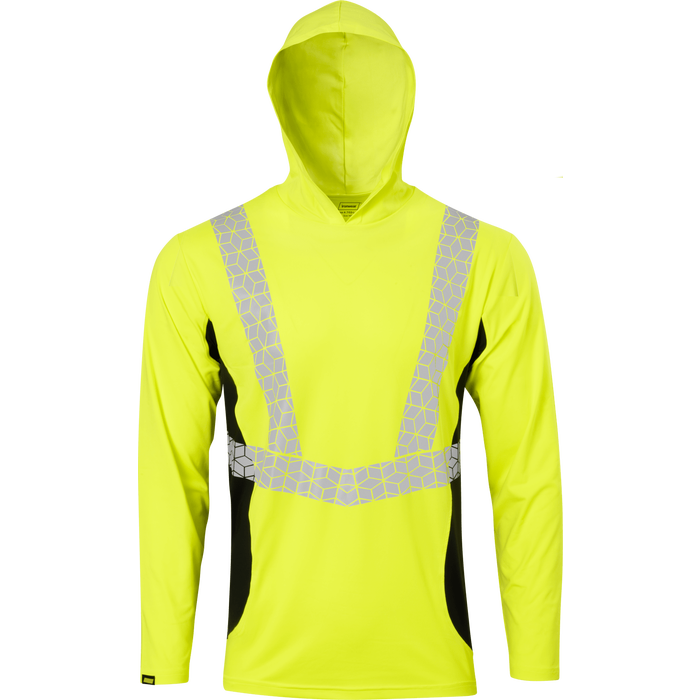 7153 - Premium Hi Vis Class 2 Hooded Shirt with Elastex and GeoFlect Tape image 0