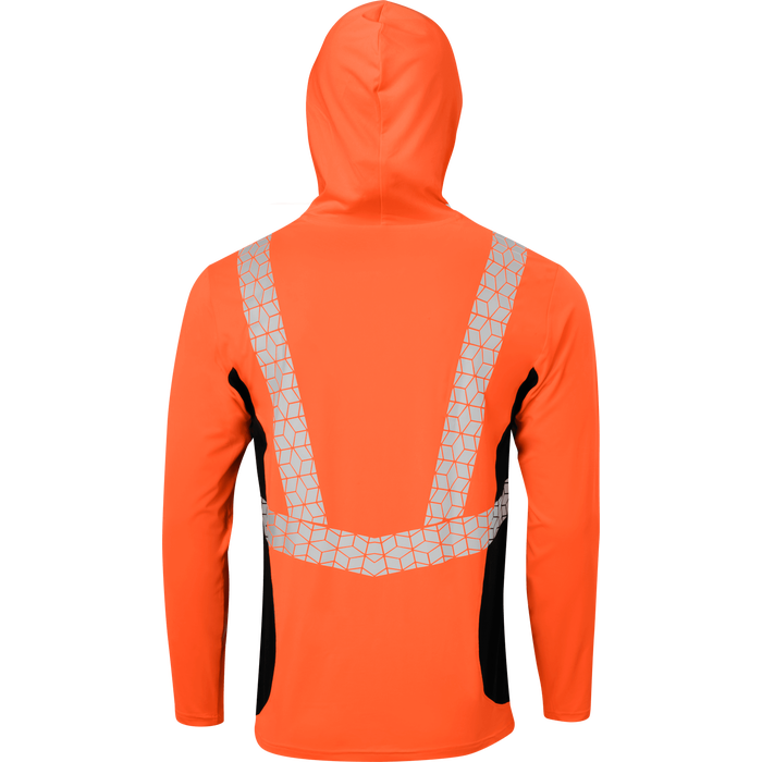 7153 - Premium Hi Vis Class 2 Hooded Shirt with Elastex and GeoFlect Tape image 7