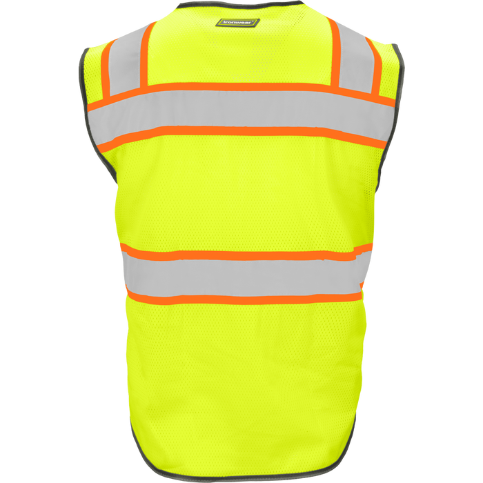 1244-Z-RD - Heavy Duty ANSI Class 2 Safety Vest with Zipper and Radio Clips image 1