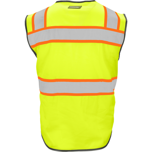 1244-Z-RD - Heavy Duty ANSI Class 2 Safety Vest with Zipper and Radio Clips image 1