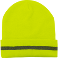 1243 - Hi Vis Beanie Hat with Reflective Tape image 0