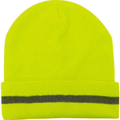 1243 - Hi Vis Beanie Hat with Reflective Tape image 0