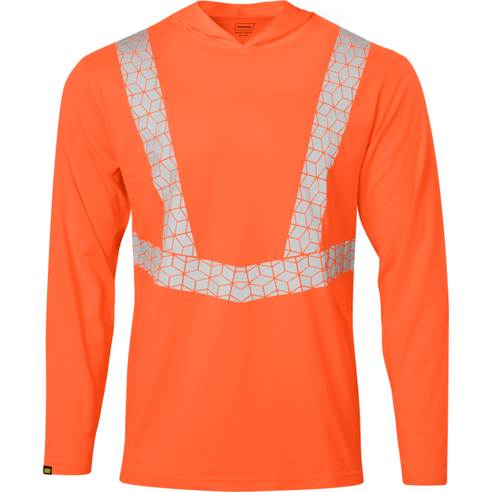 7152 - Premium Hi Vis Class 2 Hooded Shirt with Elastex and GeoFlect Tape image 7