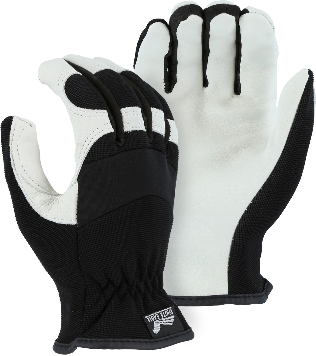 2153D - White Eagle Mechanics Glove with Grain Goatskin Palm and Knit Back image 0