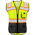 1244-Z-RD - Heavy Duty ANSI Class 2 Safety Vest with Zipper and Radio Clips image 0