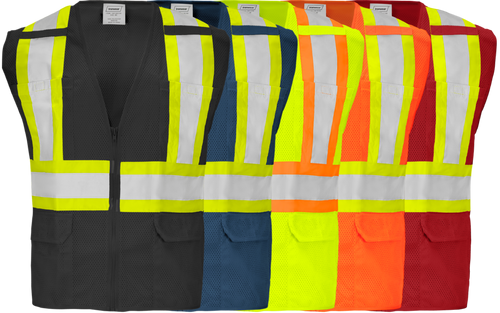 1287-Z-RD - Safety Vest with Zipper and Radio Clips image 0