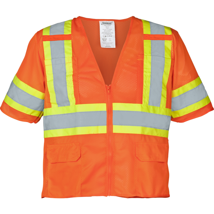 1293FR-Z-RD - FR ANSI Class 3 Safety Vest with Zipper and Radio Clips image 0