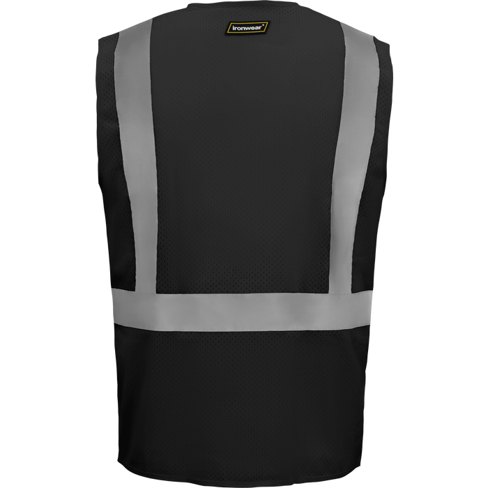 1284-Z-RD - Economy Safety Vest with Zipper and Radio Clips image 2