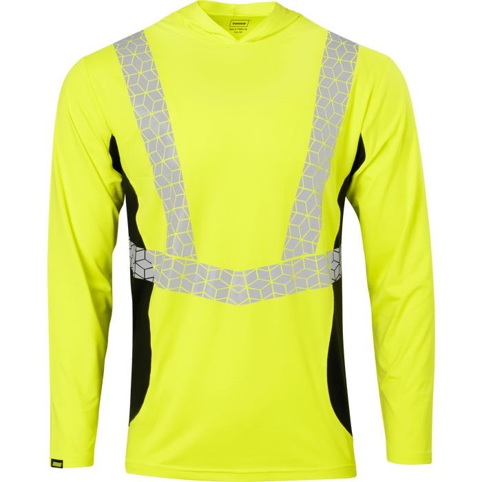 7153 - Premium Hi Vis Class 2 Hooded Shirt with Elastex and GeoFlect Tape image 2