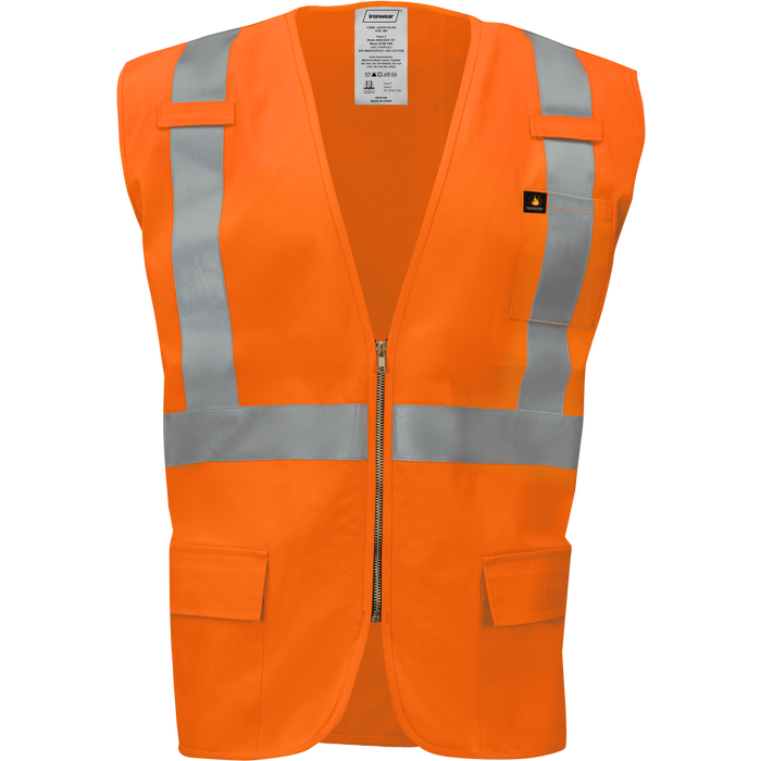 1253FR-Z-RD - FR ARC Rated ANSI Class 2 Safety Vest with Zipper and Radio Clips image 0