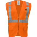 1253FR-Z-RD - FR ARC Rated ANSI Class 2 Safety Vest with Zipper and Radio Clips image 0