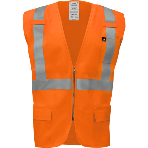 1253FR-Z-RD - FR ARC Rated ANSI Class 2 Safety Vest with Zipper and Radio Clips image 0