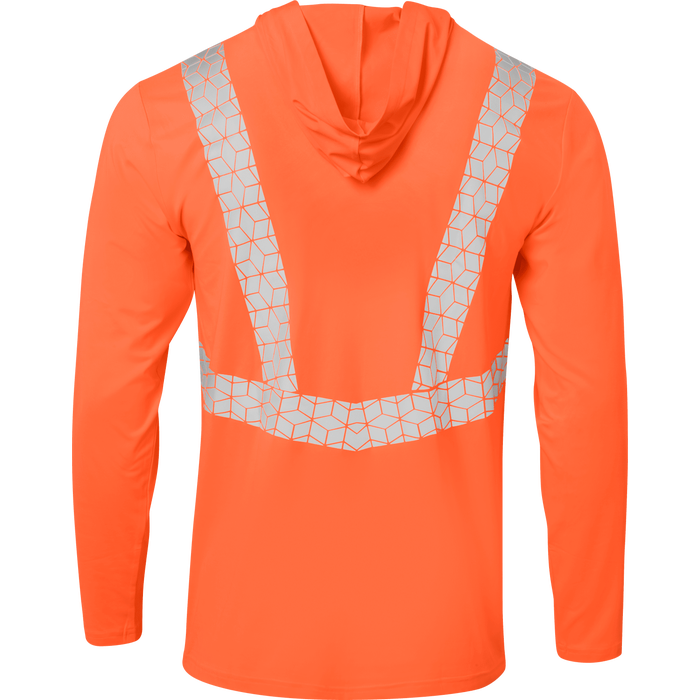 7152 - Premium Hi Vis Class 2 Hooded Shirt with Elastex and GeoFlect Tape image 8
