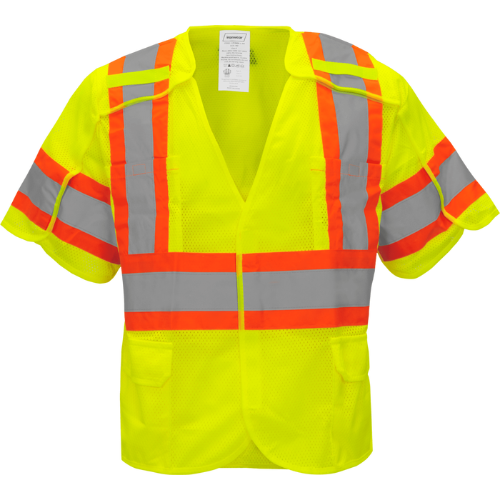 1293-BRK-RD - ANSI Class 3 Breakaway Safety Vest with Radio Clips image 0