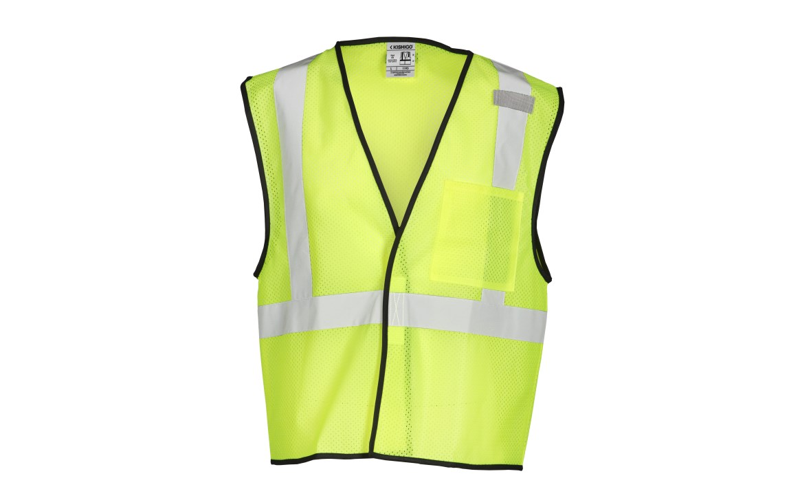 Kishigo® 1193 - ANSI Class 2 Single Pocket Hook & Loop Mesh Vest, Economy image 0