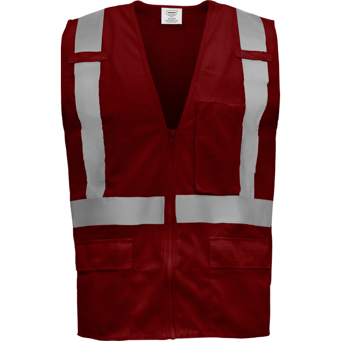 1284-Z-RD - Economy Safety Vest with Zipper and Radio Clips image 11