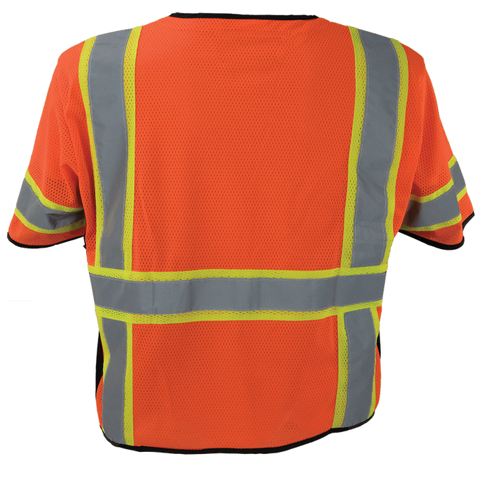 1296-Z-RD - Heavy Duty ANSI Class 3 Safety Vest with Zipper and Radio Clips image 4